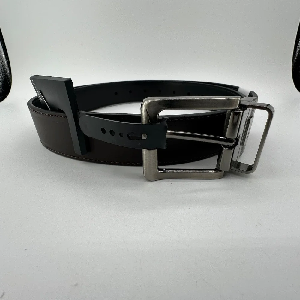 Nike Reversible Belt Black Brown Men Size Medium (34-36) Classic Logo Buckle NEW